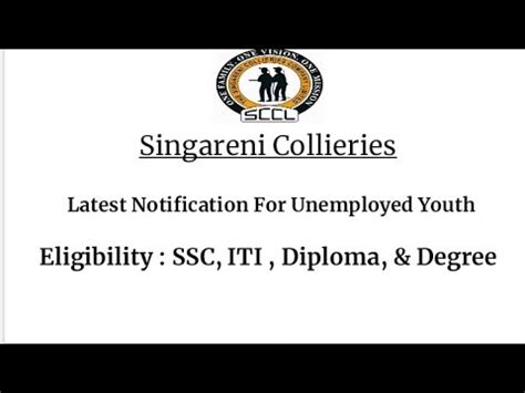 Singareni Collieries Latest Notification For Unemployed Youth Vidyatv