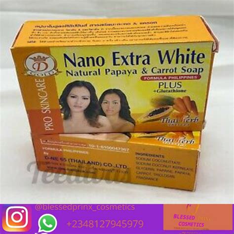 NANO EXTRA WHITE NATURAL PAPAYA CARROT SOAP PACK OF 6PICS