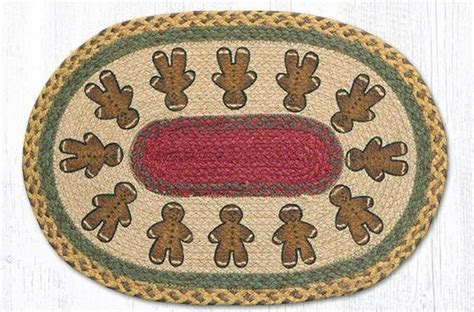 GINGERBREAD MAN PLACEMATS Braided Placemat 13 X19 Oval Printed