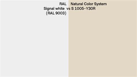 Ral Signal White Ral 9003 Vs Natural Color System S 1005 Y30r Side By