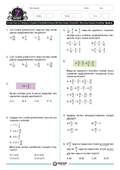 S N F Matematik Devirli Olan Ve Olmayan Ondal K G Sterimleri R Say