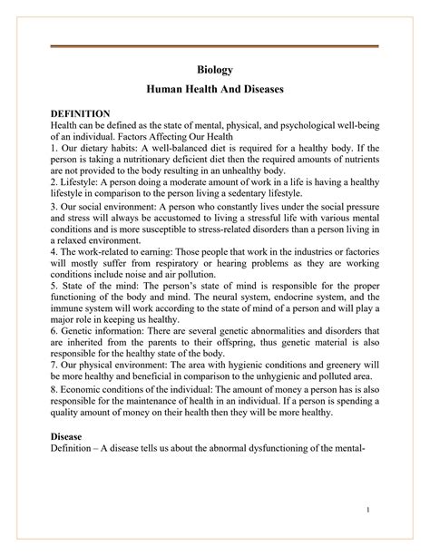 Solution Biology Human Health And Disease Studypool