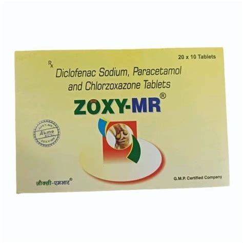 Diclofenac Sodium Paracetamol Chlorzoxazone Tablet At Rs Box