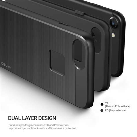 Obliq Slim Meta Iphone Case Black Titanium