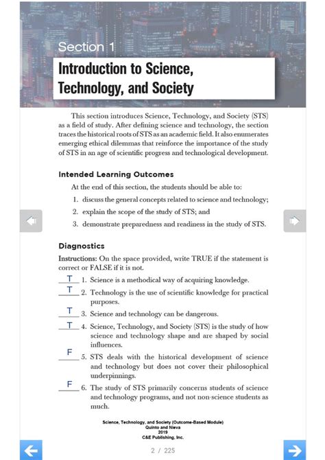 Sts Section 1 Introduction To Science Technology And Society