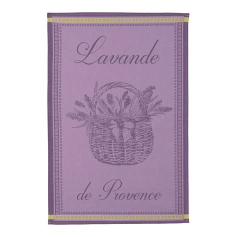 Torchon imprimé en jacquard de coton PANIER DE LAVANDE Leroy Merlin