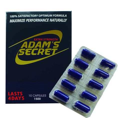 ADAMS SECRET 1500 100% Natural Pills for Men Boost Your Performance, Energy, and Endurance 10 ...