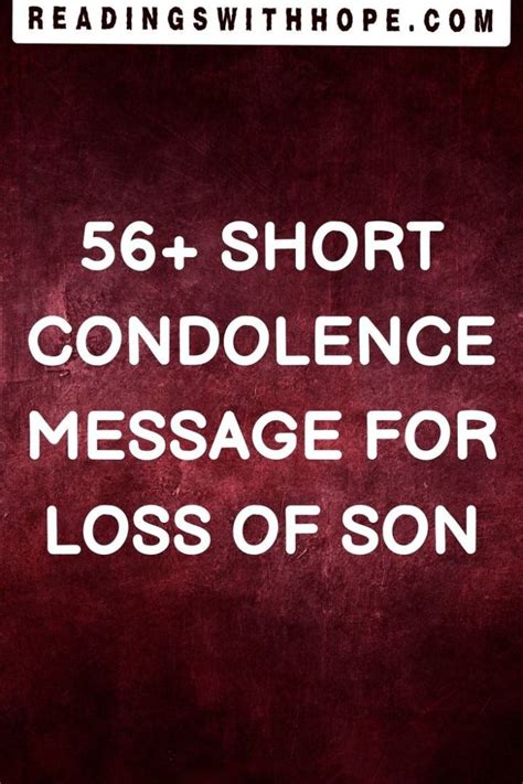 Short Condolence Messages For Loss Of Son Sympathy Messages For