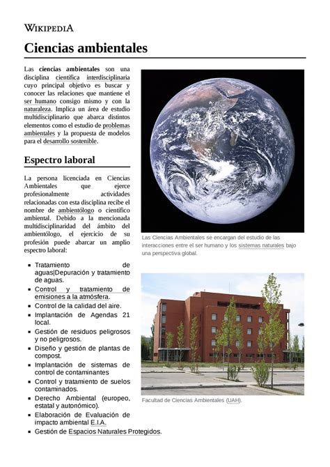 Ciencias Ambientales Pdf Las Ciencias Ambientales Se Encargan Del