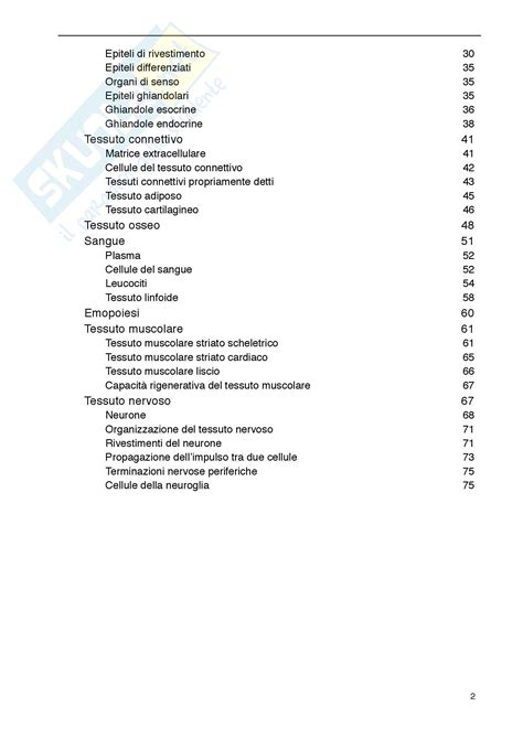 Concetti E Nozioni Appunti Di Citologia E Istologia