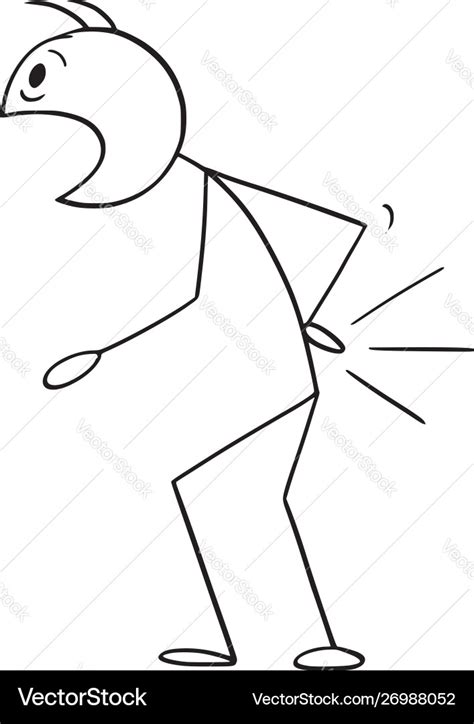 Cartoon man with lower back pain Royalty Free Vector Image