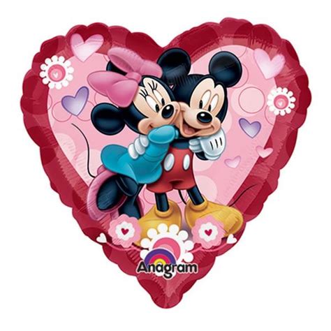 Mickey And Minnie Mouse Heart 22cm Foil Balloon Minnie Mouse Cartoons