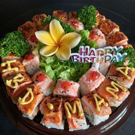 Jual BEST PROMO Sushi Kue Ultah Halal Sushi Cake Mix Salmon Mentai