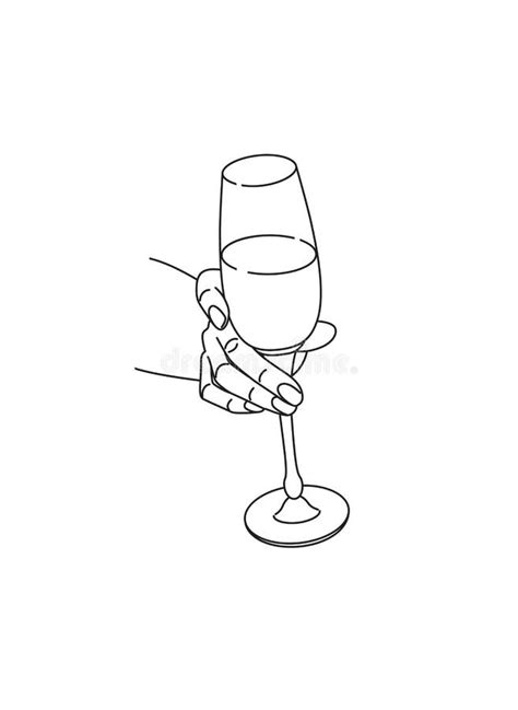 Woman Holding Glass Wine Hand Bar Stock Illustrations 633 Woman