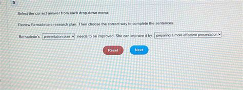 Solved 5 Select The Correct Answer From Each Drop Down Menu Review