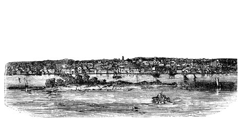 Vintage Engraved Illustration Of New Bedford Massachusetts Usa Vector