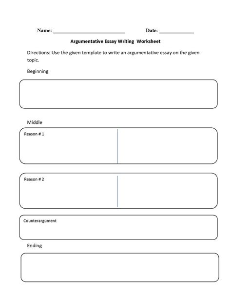 Argumentative Essay Writing Worksheets | Writing worksheets ...