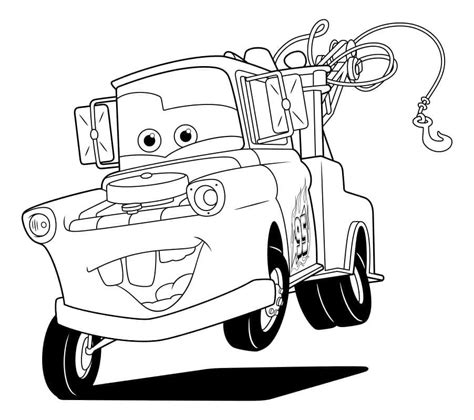 Disney Cars Tow Mater Coloring Page Free Printable Coloring Pages For