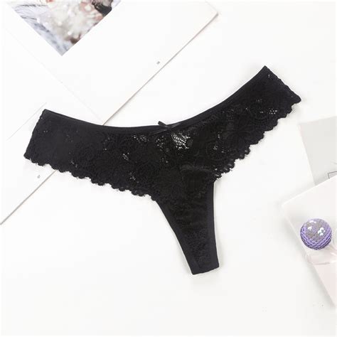 Bramtres Womens Underwear Cotton Underwear Women Lace Thong Triangle