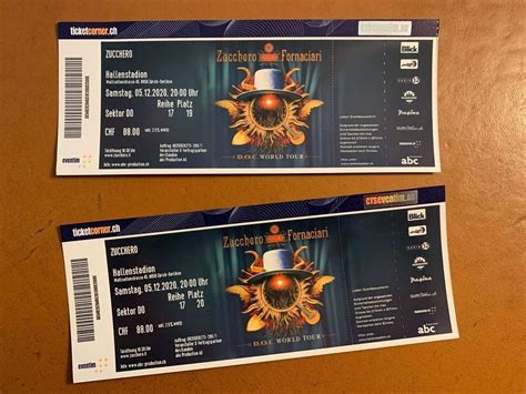 Zwei Tickets für das Konzert von Zucchero am 05 06 2022 Kaufen auf