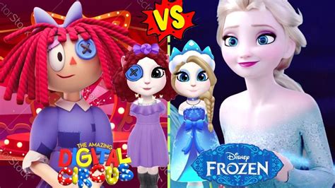 My Talking Angela 2 Frozen Of Elsa Vs Amazing Digital Circus Of