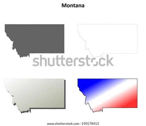 Montana Outline Map Set Vector Version Stock Vector (Royalty Free ...