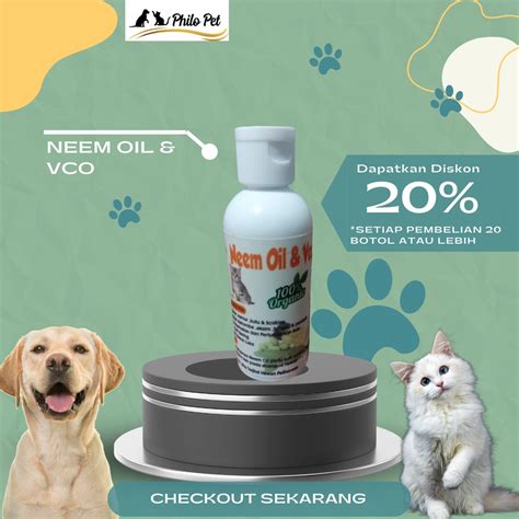 Jual 60ml OBAT JAMUR DAN SCABIES NEEM OIL VCO KUCING DAN ANJING