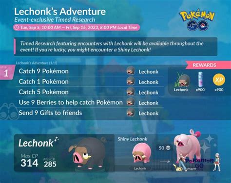 Lechonk Adventure Timed Research Guide Pokemon Go Name