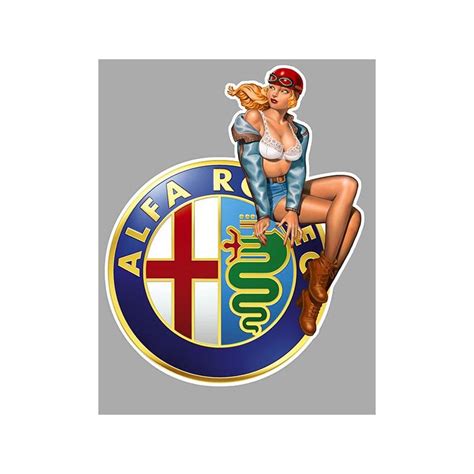 Alfa Romeo Right Pin Up Laminated Decal Cafe Racer