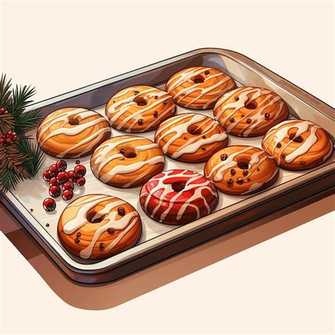 Premium Photo Bakingtraywithchristmascookiescartoonstyle1f532891