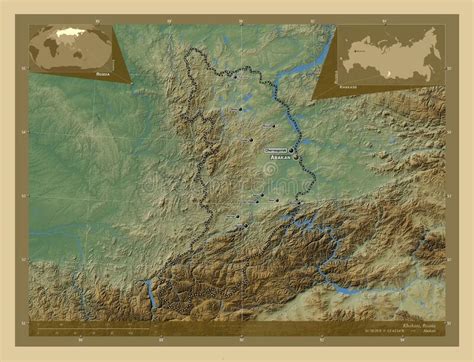 Khakass Russia Physical Labelled Points Of Cities Stock Illustration