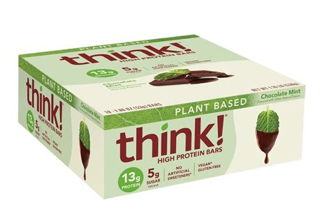 Think High Protein Plant Based Bar Chocolate Mint 10 Bars Vitacost