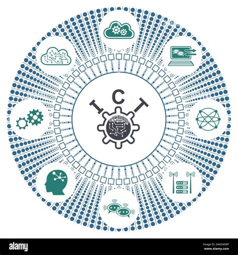 Concept Of Ict With Connected Icons Stock Photo Alamy