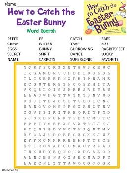 How To Catch The Easter Bunny Word Search By TeacherLCG TpT