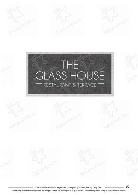 Menu At The Glass House Restaurant Albourne