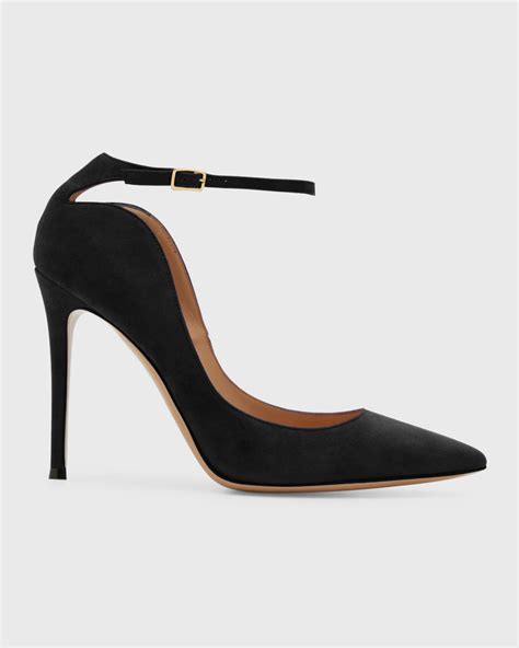 Gianvito Rossi Camoscio Ankle Strap Pumps Neiman Marcus