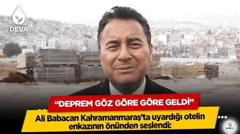 Ali Babacan Kahramanmaraşta uyardığı otelin enkazının önünden