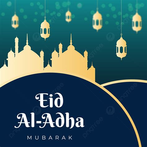 Fondo Creativo Eid Al Adha Con Linterna Y Mezquita Eid Al Adha