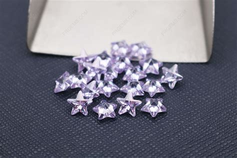 Five Point Star Faceted Cut Loose Cubic Zirconia Lavender Color X Mm