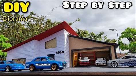 DIY Hot Wheels House With Garage 1 64 Diorama Tutorial YouTube