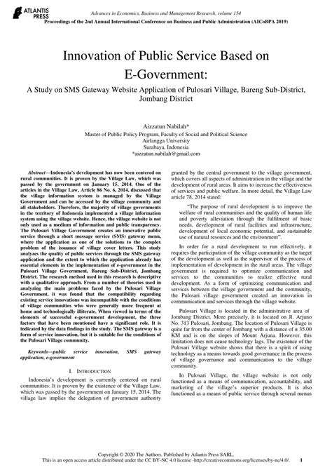 (PDF) Innovation of Public Service Based on E-Government:: A Study on ...