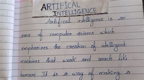 Artificial Intelligence Essay On Artificial Intelligence In English