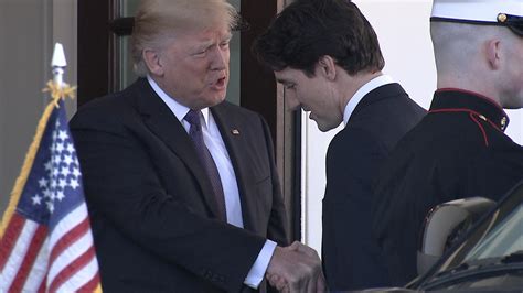 Trump Greets Trudeau With Handshake At White House