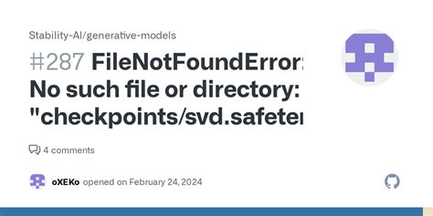 FileNotFoundError No Such File Or Directory Checkpoints Svd