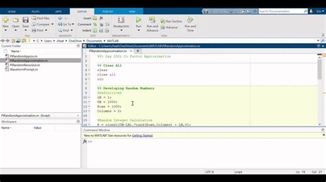 Plotting Pi Approximation In Matlab Youtube