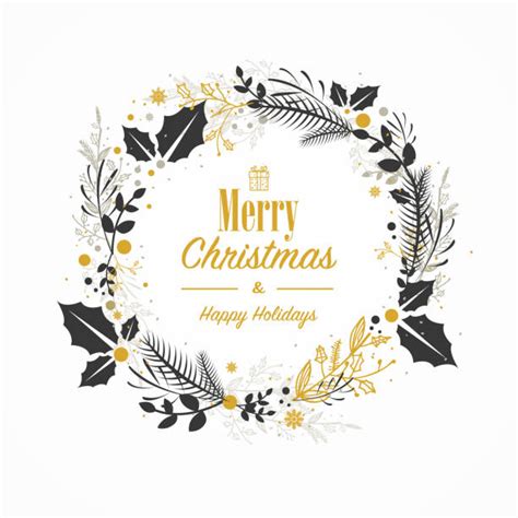 12,500+ Gold Christmas Wreath Stock Illustrations, Royalty-Free Vector ...