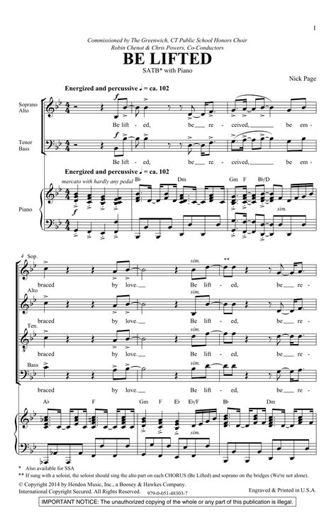 Be Lifted By Nick Page Sheet Music For Satb Choir At Sheet Music Direct