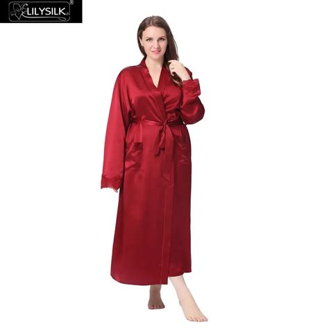 Lilysilk 100 Pure Silk Bathrobe Sexy Kimono Women Plus Size 22 Momme