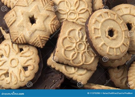 Chocolate tea biscuits stock photo. Image of ornaments - 11375398