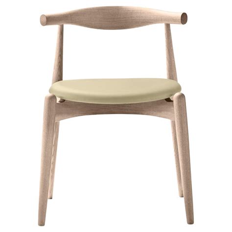 Ch Elbow Chair In Oak Soap With Thor Leather Seat By Hans J